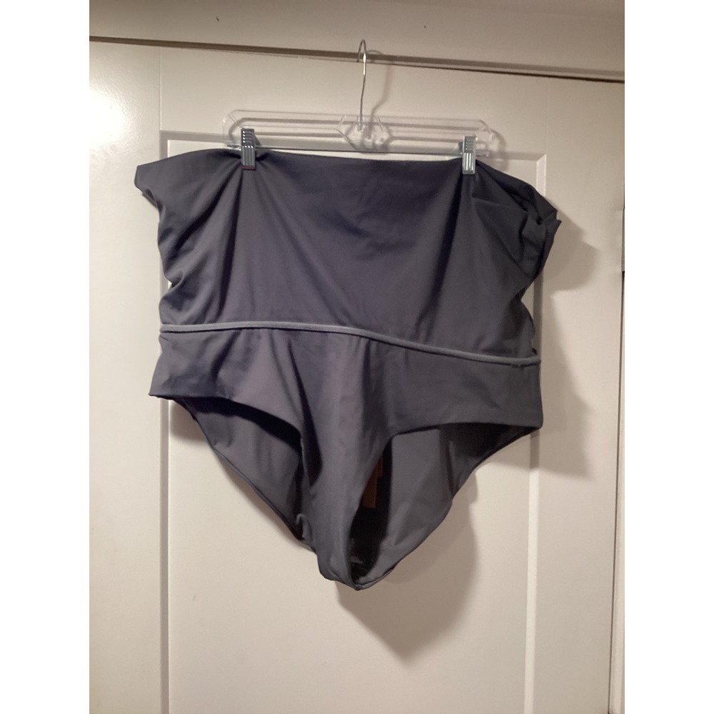 SKIMS Sculpting Swim Fold Over Bikini Bottom‎ Gunmetal Gray 4X BB-BRF-2756 NWT